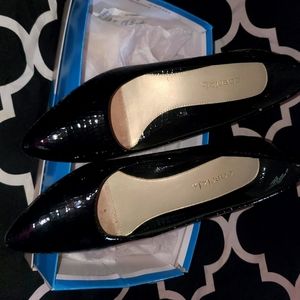 Ladies Cabrizi "Black Reptile" Heeled Shoes SZ 8.5